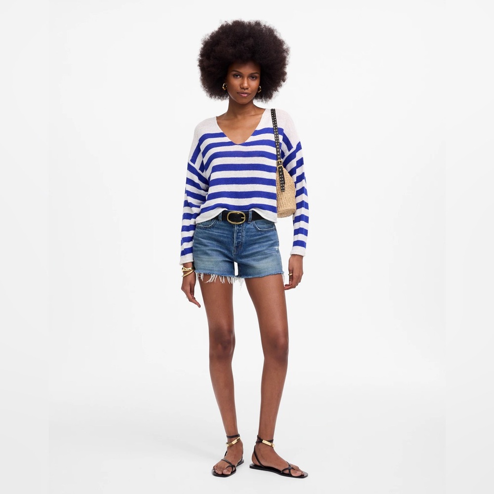 Madewell The Perfect Denim Short Dark Blue Denim Cut-Off Jean Shorts